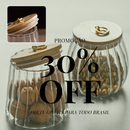 Duo Elegance – Potes de Vidro com Tampa Bambu