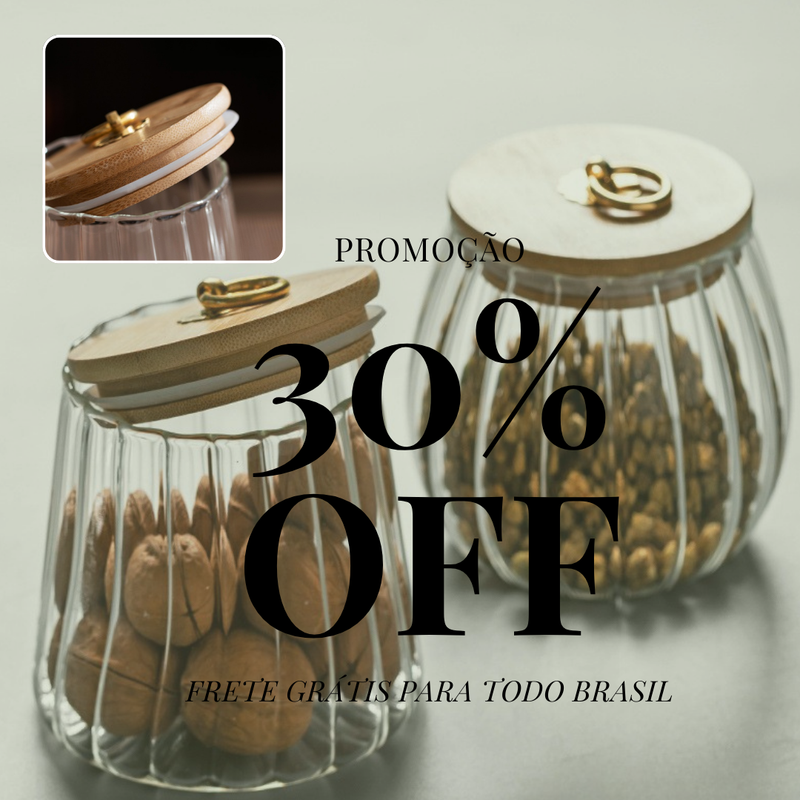 Duo Elegance – Potes de Vidro com Tampa Bambu