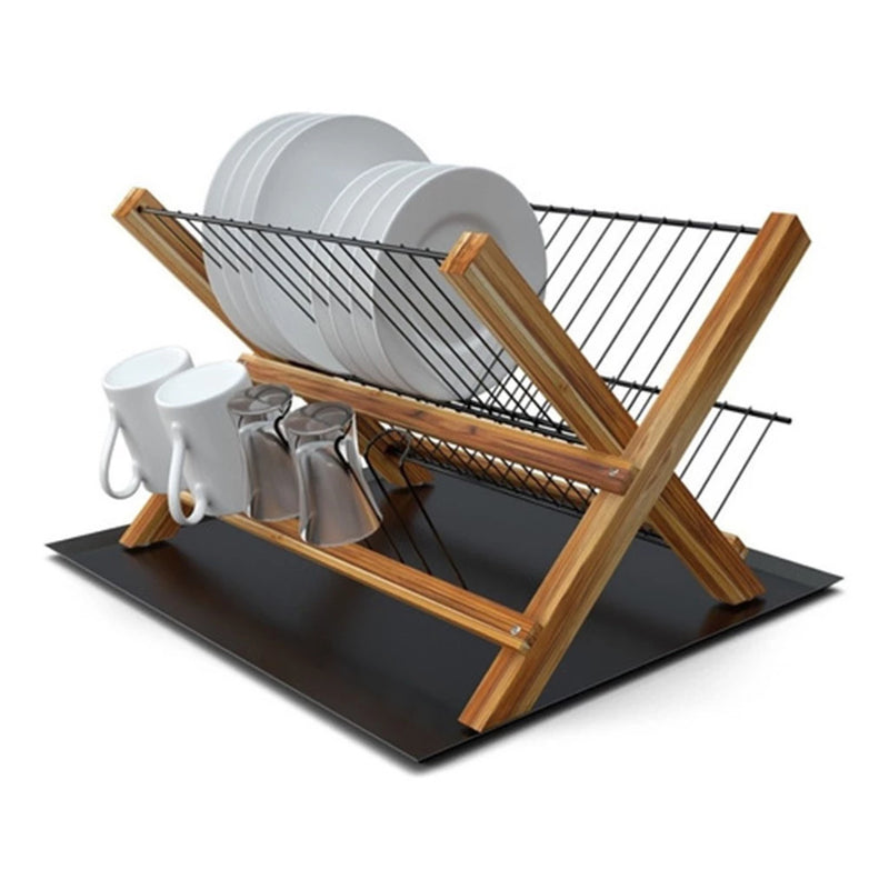 Escorredor de Louças Retrô | Madeira Teca + Compacto 2 em 1