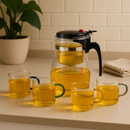 Kit Ritual do Chá | 1 Bule + 4 Xícaras + 2 Potes Herméticos + Brinde: Colher Medidora