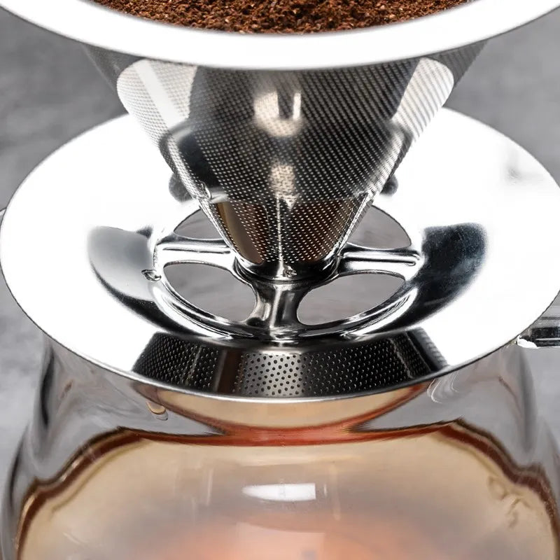 Coador com Filtro de Café Reutilizável em Aço Inox