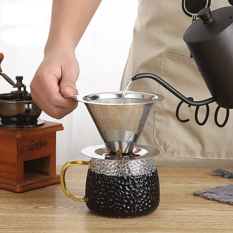 Coador com Filtro de Café Reutilizável em Aço Inox