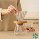 Cafeteira de Vidro + Coador Elegante | Leve Essência