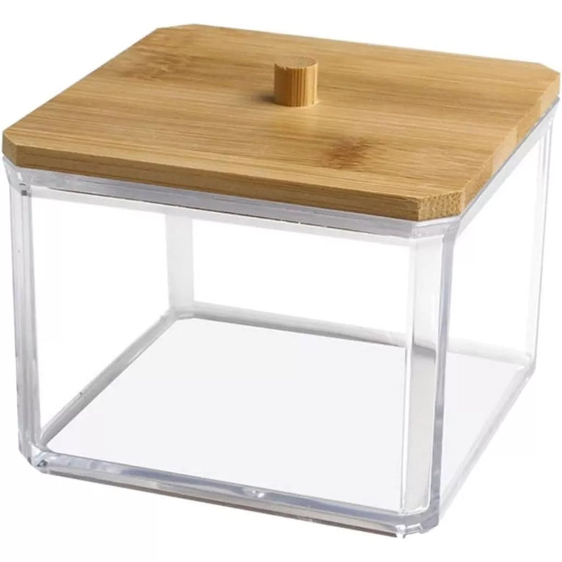 Organizador Acrílico com Tampa Bambu