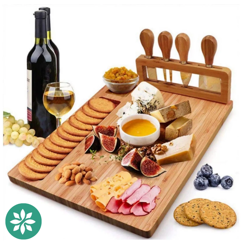 Kit 5 Peças | Tábua de Queijos com 4 Espátulas - Leve Essência