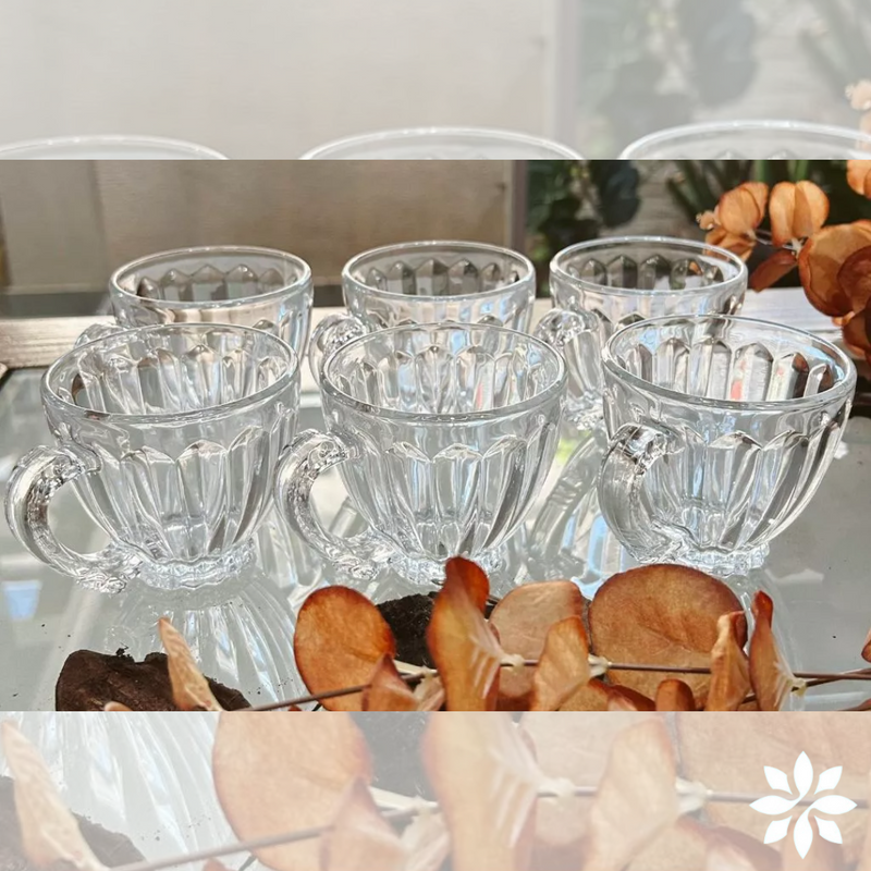 Jogo de Xícaras Vidro 200ml - Leve Essência