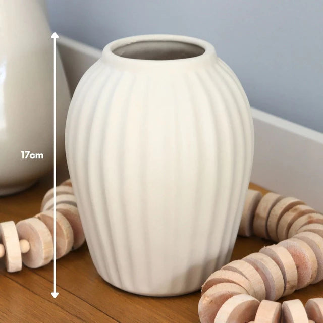 Vaso Canelado em Cerâmica