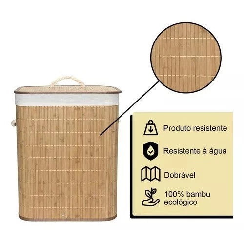 Organizador de Roupas 65L Bambu | Acabamento Premium + Tampa Leve Essência