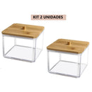 Organizador Acrílico com Tampa Bambu