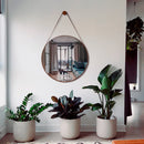 Espelho Elegance Premium - Alça Em Couro 60cm + Suporte