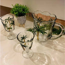 Conjunto Jarra e Taças Palmeira em Cristal