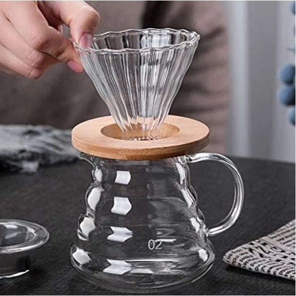 Cafeteira de Vidro + Coador Elegante | Leve Essência
