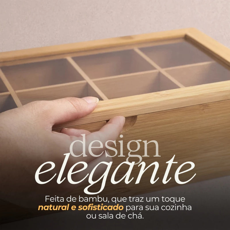 Caixa Organizadora Bambu 8 Divisórias | Multiuso e Elegância Natural