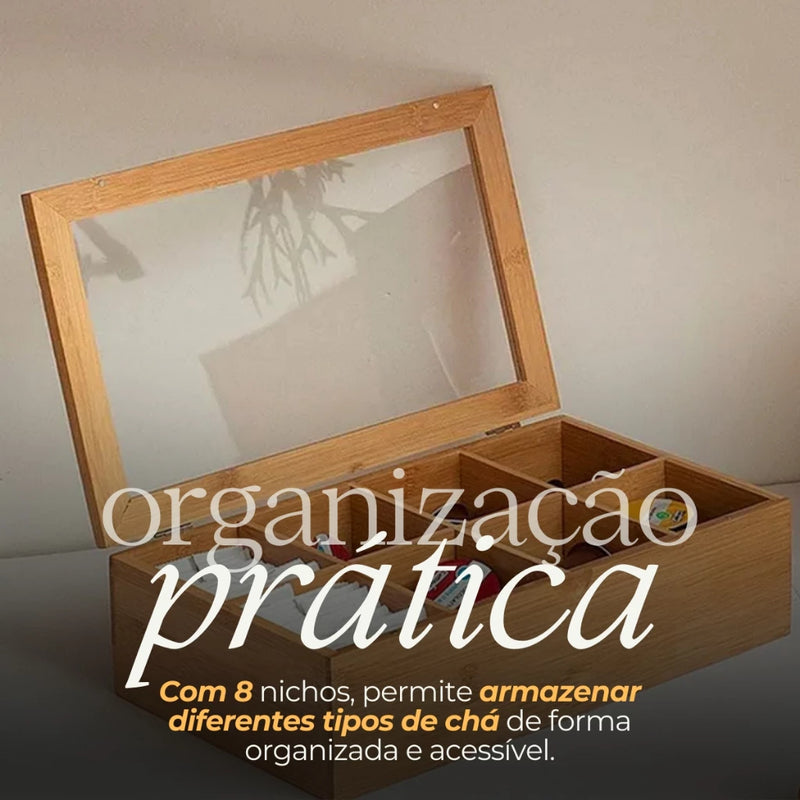 Caixa Organizadora Bambu 8 Divisórias | Multiuso e Elegância Natural