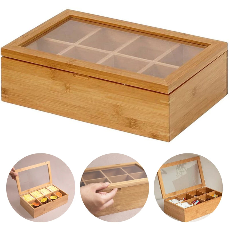 Caixa Organizadora Bambu 8 Divisórias | Multiuso e Elegância Natural