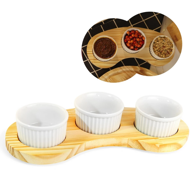 Kit 3 Ramequins com Tábua – Leve Essência