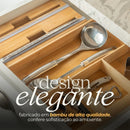 Organizador de Rolos em Bambu | 3 em 1 Prático e Sustentável Leve Essência