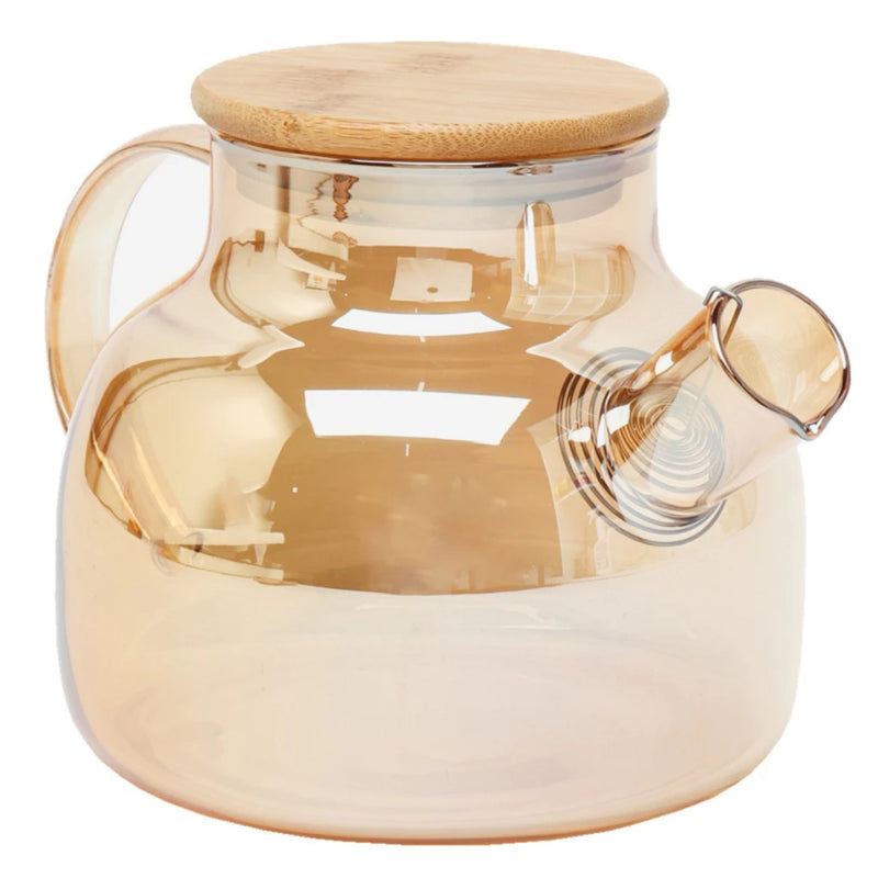 Chaleira de Vidro Âmbar com Infusor – 1 Litro