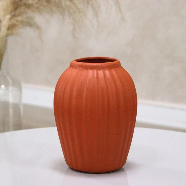 Vaso Canelado em Cerâmica