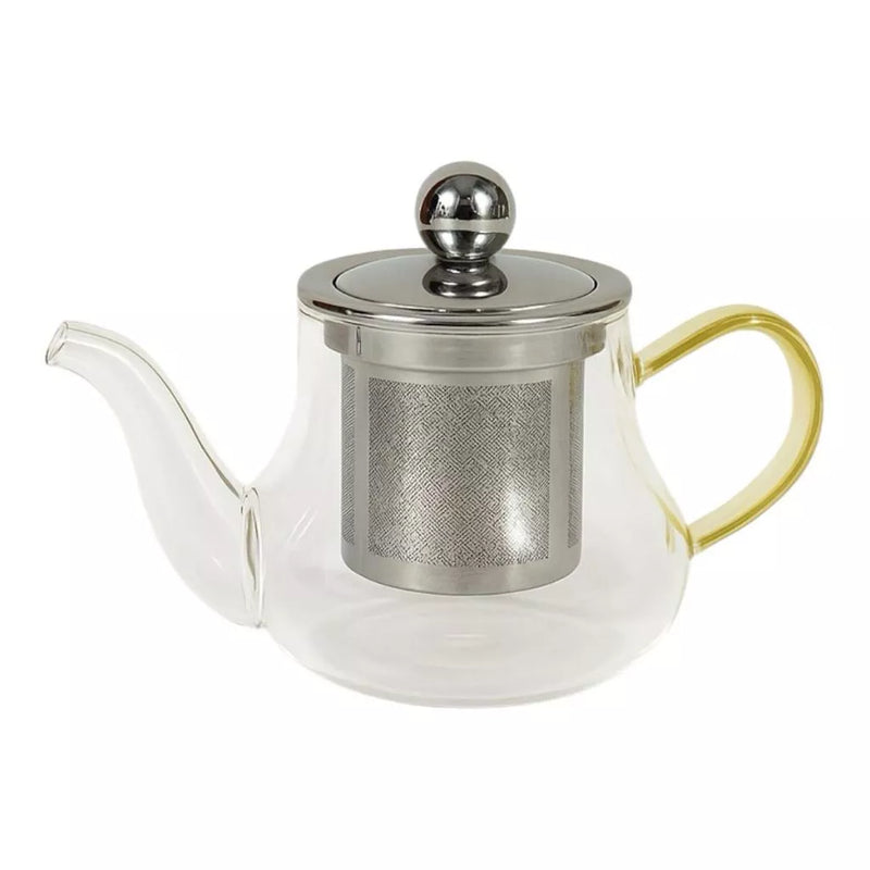 Bule de Vidro Mini  com Tampa Inox e Infusor