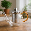 Bule de Vidro Mini  com Tampa Inox e Infusor