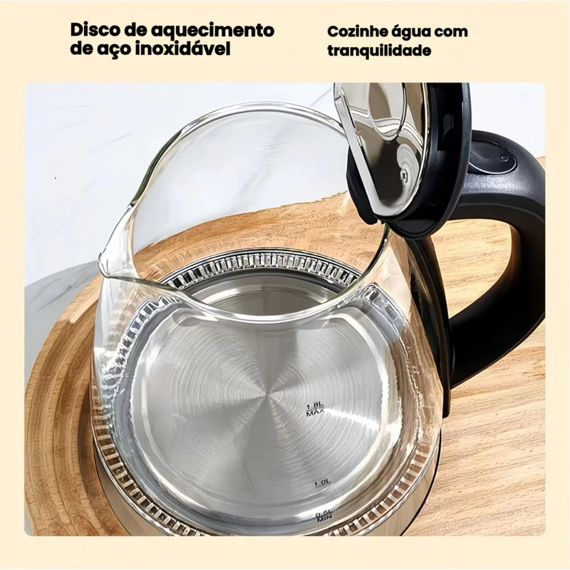 Chaleira Elétrica de Vidro Moderna