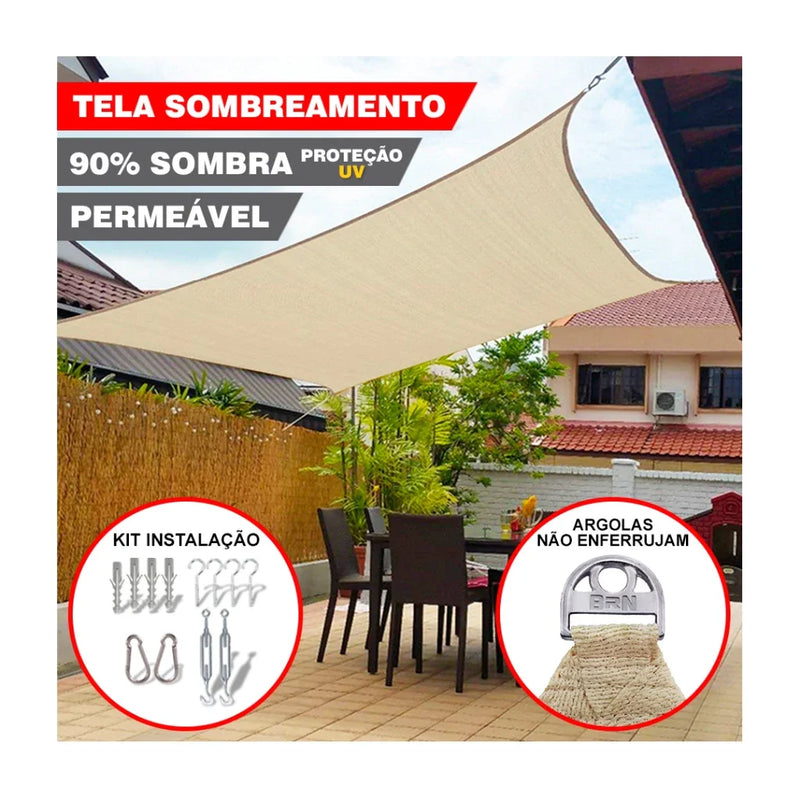 Toldo de Sombreamento 90% Cor Areia