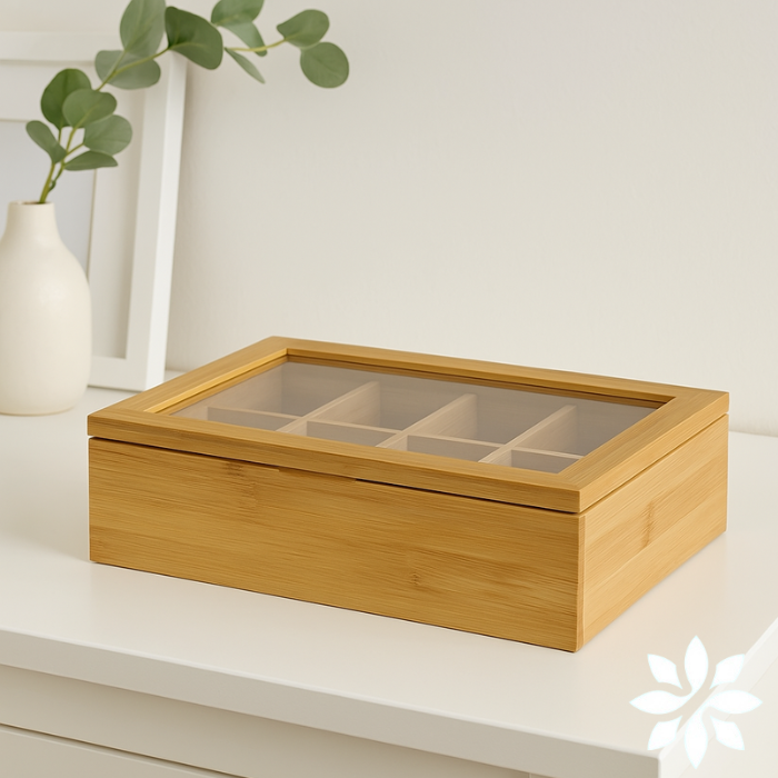 Caixa Organizadora Bambu 8 Divisórias | Multiuso e Elegância Natural