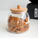 Pote de Vidro com Tampa de Bambu