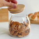 Pote de Vidro com Tampa de Bambu