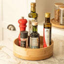 Organizador Giratório de Bambu | 360° Multiuso e Elegância